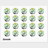 Panda Family Tree Ronde Sticker (Vel)