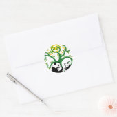 Panda Family Tree Ronde Sticker (Envelop)