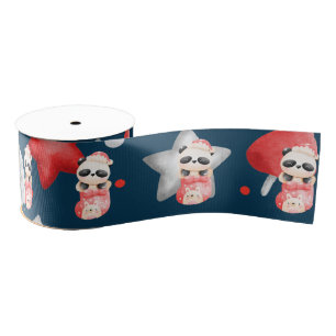 Panda-Feestdagen aanpassen Grosgrain Lint