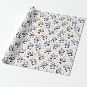 Panda Feestje Cadeaupapier (Uitgerold)