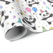 Panda Feestje Cadeaupapier (Rol Hoek)