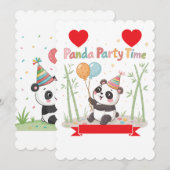 Panda Feesttijd Kaart (Voorkant / Achterkant)
