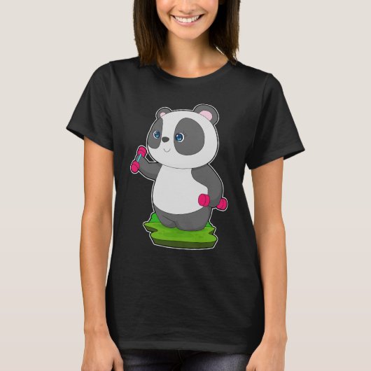 Panda Fitness Dumbbells T-shirt (Voorkant)
