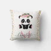  panda flormonogram gepersonaliseerd met gooi pi kussen (Voorkant)