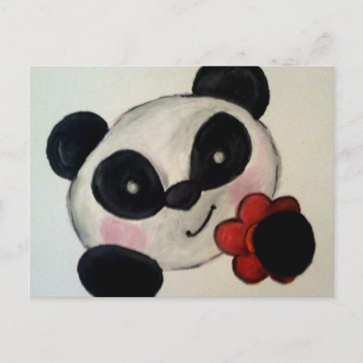 Panda Flower Briefkaart (Voorkant)