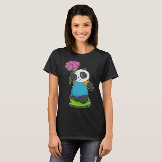 Panda Flower T-shirt (Voorkant volledig)