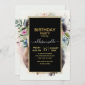 Panda Flowers Watercolor                           Kaart (Voorkant / Achterkant)