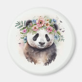 Panda Flowers Watercolor             Magneet (Voorkant)