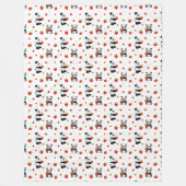 Panda fofo com morango fleece deken (Voorkant)