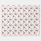 Panda fofo com morango fleece deken (Voorkant (Horizontaal))