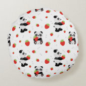 Panda fofo com morango rond kussen (Achterkant)
