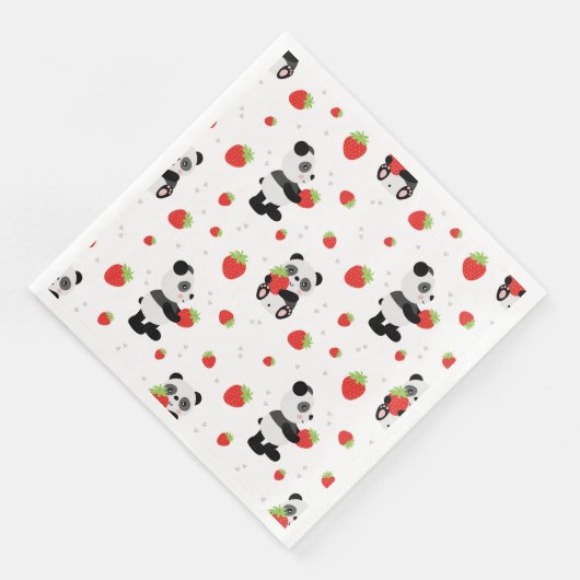 Panda fofo com morango servet (Hoek)