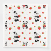 Panda fofo com morango servet (Voorkant)