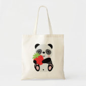Panda fofo com morango tote bag (Voorkant)