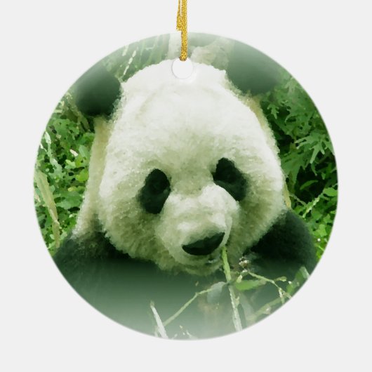 Panda Forest Grass laat kerstboom Ornament (Achterkant)