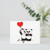 Panda forever love briefkaart (Staand voorkant)