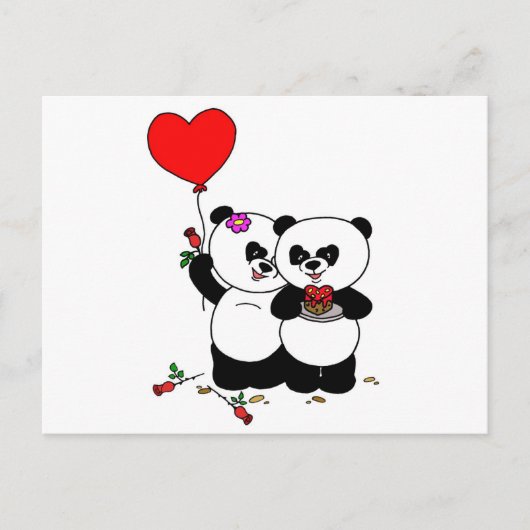 Panda forever love briefkaart (Voorkant)