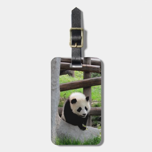 Panda-foto - bagagelabel (Voorkant verticaal)