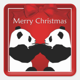 Panda Friends Couple Kerst sticker