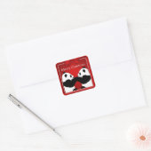 Panda Friends Couple Kerst sticker (Envelop)