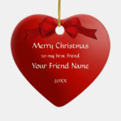 Panda Friends kerst-hartversiering Keramisch Ornament (Achterkant)