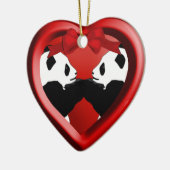 Panda Friends kerst-hartversiering Keramisch Ornament (Links)