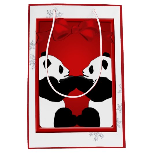 Panda Friends Kerstmis Med GB Medium Cadeauzakje (Voorkant)