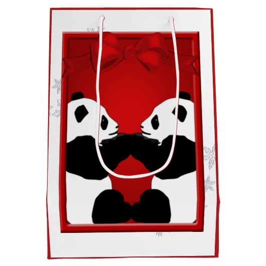 Panda Friends Kerstmis Med GB Medium Cadeauzakje (Achterkant)