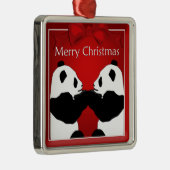 Panda Friends kerstpremium-Ornament Metalen Ornament (Rechts)