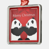 Panda Friends kerstpremium-Ornament Metalen Ornament (Links)