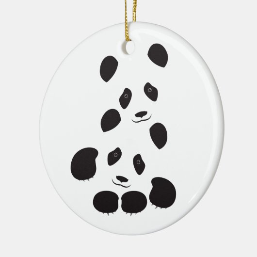 Panda Friendship Keramisch Ornament (Links)