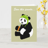 Panda Frog Pet (Verjaardag) Kaart (Gele Bloem)