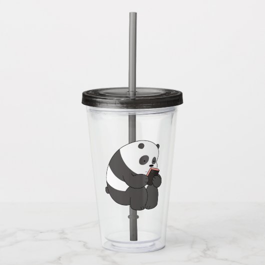 Panda From We Bare Bears Tumbler Design Acryl Drinkbeker (Voorkant)
