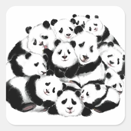 Panda Funny Sticker Happy Family (Voorkant)