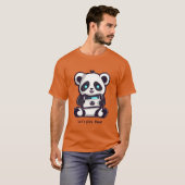 panda gamen vintage grappig t-shirt (Voorkant volledig)