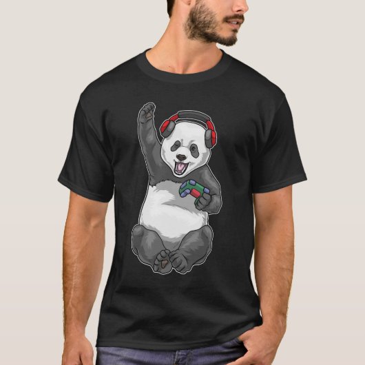Panda Gamer-controller T-shirt (Voorkant)