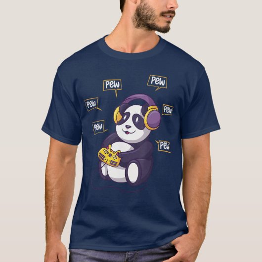 Panda-gamingvideo Panda-beer grappig T-shirt (Voorkant)