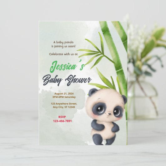Panda Garden Baby shower Kaart (Staand voorkant)