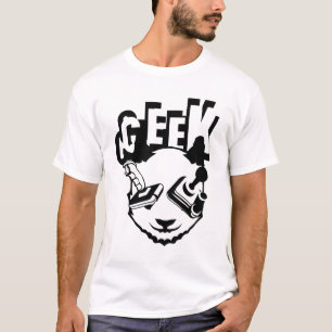 panda geek many games joystick video t-shirt