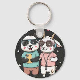 Panda & Geit Beste Vrienden – Cute Dieren Vriendsc Sleutelhanger