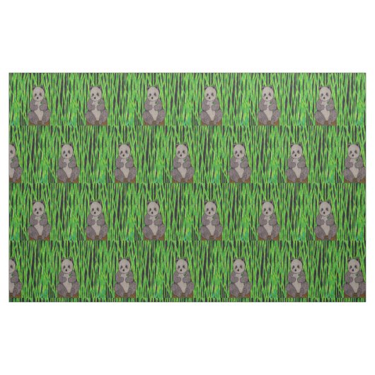 Panda - gekamd katoenen stof (Fat Quarter)