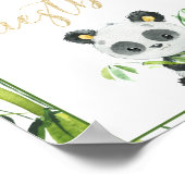 Panda Gender Neutral Baby shower Guestbook Poster (Hoek)
