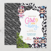 Panda Gender Reveal Kaart (Voorkant / Achterkant)