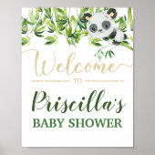 Panda Genderneutraal Baby shower Welkom Poster (Voorkant)