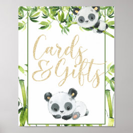 Panda Genderneutrale Baby shower Kaarten en cadeau Poster