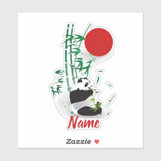 Panda gepersonaliseerd sticker (Vel)