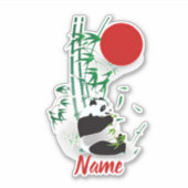 Panda gepersonaliseerd sticker (Voorkant)