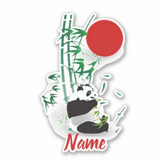 Panda gepersonaliseerd  sticker (Voorkant)