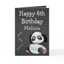 Panda Gepersonaliseerde naam Kind Birthday Chalkbo