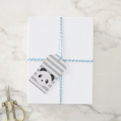 Panda gestreepte cadeau labels cadeaulabel (Met Touw)
